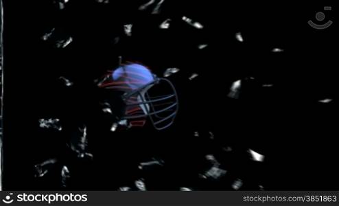 Football-Helmet breaking glass