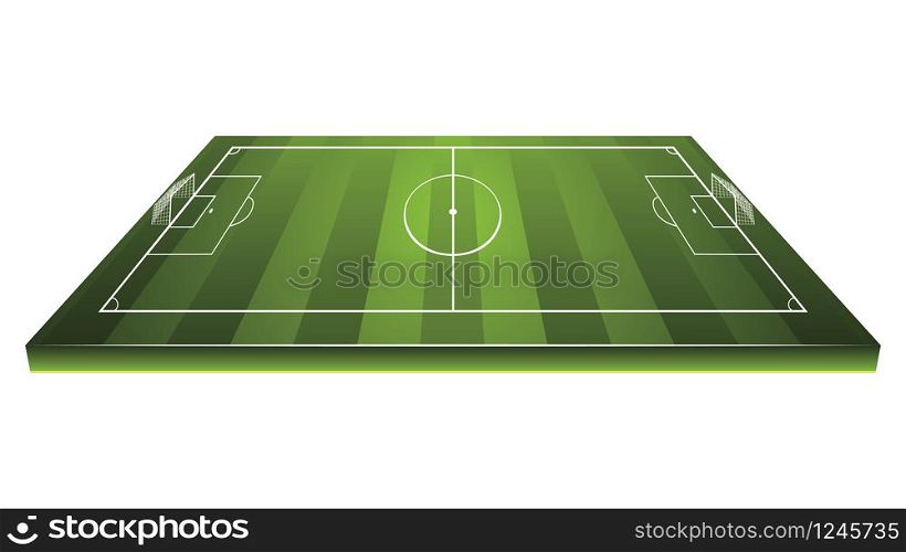 Football or soccer field with white markings illustration.