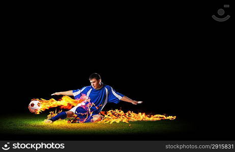 Football player with ball