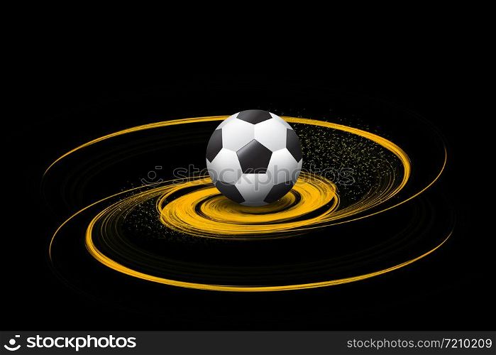 football/soccer ball on fire illustration on black background