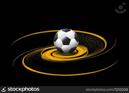 football/soccer ball on fire illustration on black background
