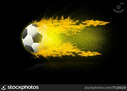 football soccer balls. burning fire flames football