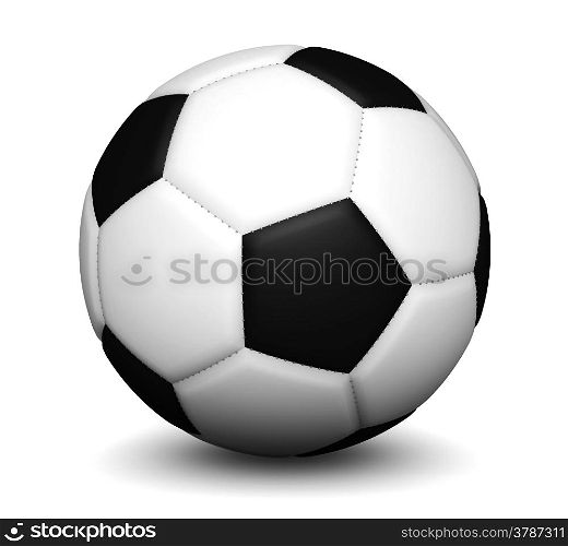 Football sport concept with a soccer ball isolated on white background.