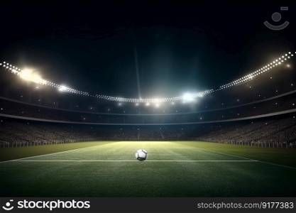 Football stadium. Dramatic scene. Illustration Generative AI
