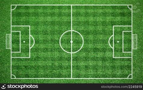 Football stadium. Top view stripe grass soccer field. Green lawn with lines pattern for sport background.