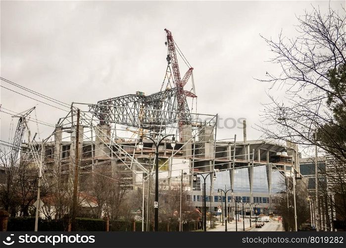 football stadium under construction