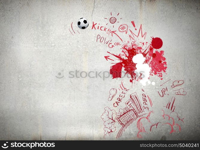 Football strategy. Background conceptual image with football sketches on white background