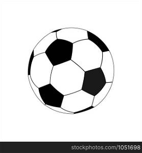 Football. Vector icon of soccer ball. Flat style. Black and white