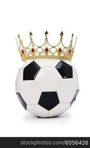 Football with crown on white