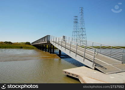 Footbridge and landing, Baylands Nature Preserve, Palo Alto, California