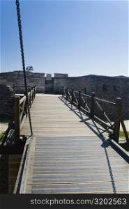 Footbridge leading to a castle, Castillo De San Marcos National Monument, St. Augustine, Florida, USA