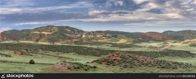 foothills of Rocky Mountains in Colorado - Red Mountain Open Space near Fort Collins - early summer panorama