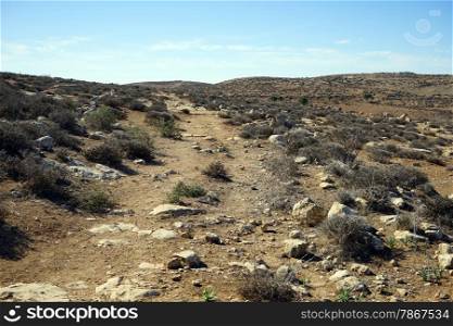 Footpath and mountain near Amasa, Israel