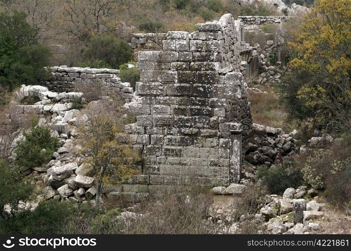 Footpath and ruins in Termessos near Antalya