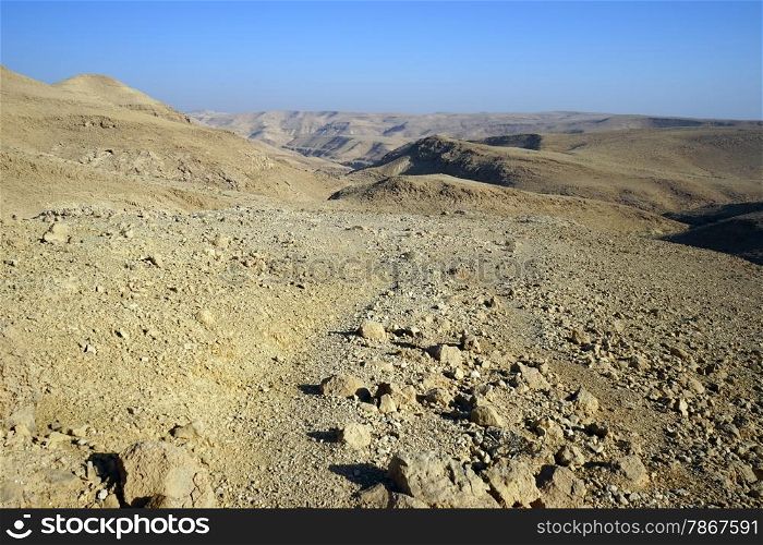 Footpath in Negev desert, Israel