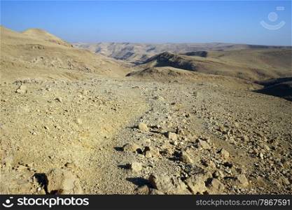 Footpath in Negev desert, Israel