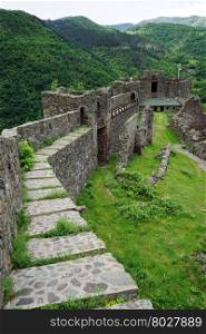 Footpath in the Maglic fortress in Serbia