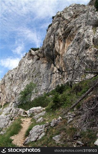 Footpath on the mount in Durmitor, Montenegro