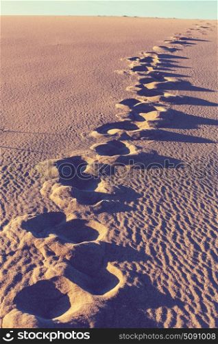 Footprint. Footprints on the sand