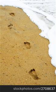 Footprints Along Water Edge