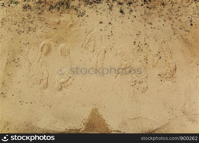 Footprints on the sand. on the beach. Footprints on the sand. on the beach.