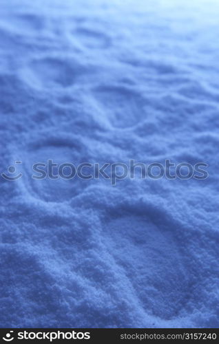 Footprints Walking Through Snow