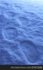 Footprints Walking Through Snow