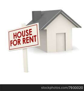 For rent banner with house