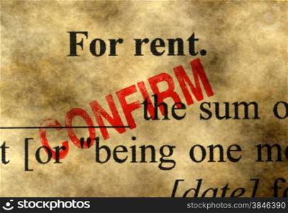 For rent - confirm