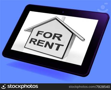 For Rent House Tablet Meaning Property Tenancy Or Lease