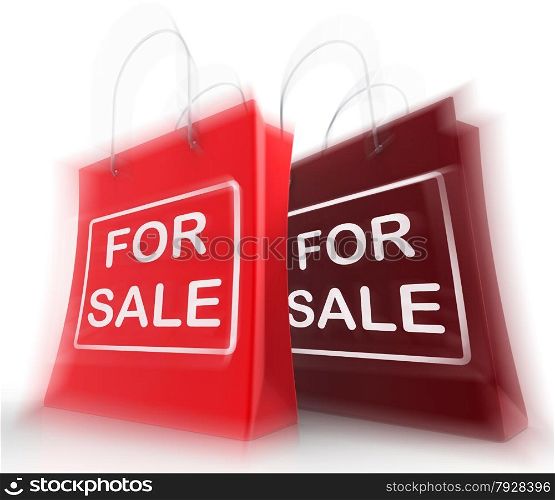 For Sale Shopping Bags Representing Retail Selling and Offers