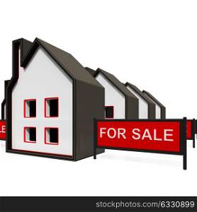 For Sale Sign On House Shows Selling Property