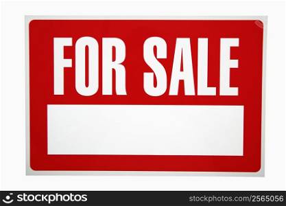 For sale sign with blank copy space.