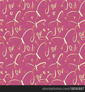 For textile, wallpaper, wrapping, web backgrounds and other pattern fills. Seamless pattern with fluttering white butterflies on a pink background