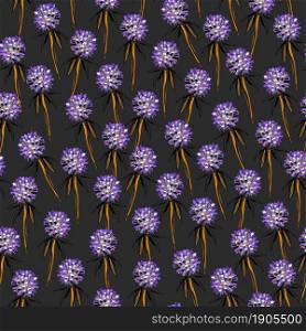 For textile, wallpaper, wrapping, web backgrounds and other pattern fills. Seamless pattern with blooming wild onion Summer design