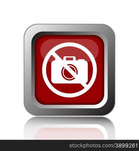 Forbidden camera icon. Internet button on white background