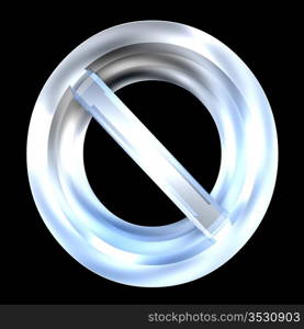 forbidden symbol in glass (3d made)