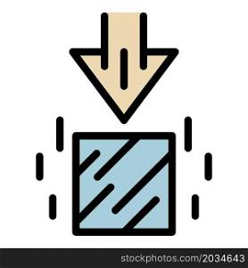 Force of gravity icon. Outline force of gravity vector icon color flat isolated. Force of gravity icon color outline vector