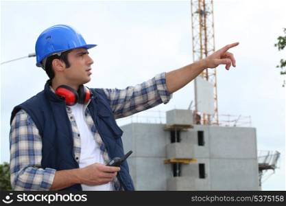 Foreman in charge of large building site