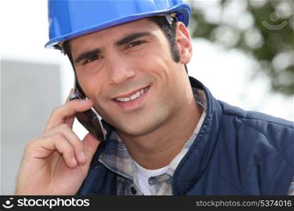 Foreman making a call