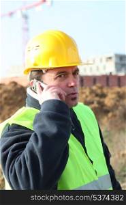 Foreman with a cellphone