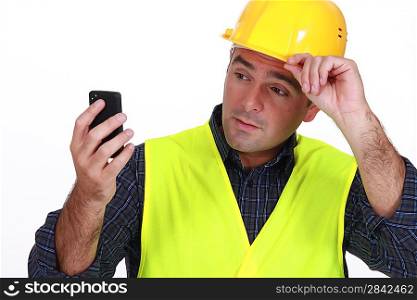 foreman with phone