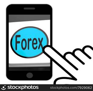 Forex Button Displaying Foreign Exchange Or Currency