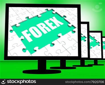 Forex Screen Showing Online Foreign Exchange Or Currency Trading