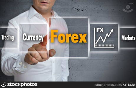 Forex touchscreen concept background template.. Forex touchscreen concept background template