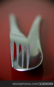 Fork and spoon, close-up