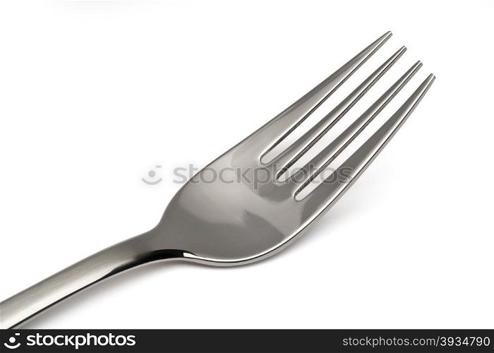 fork close up isolated on white path includes