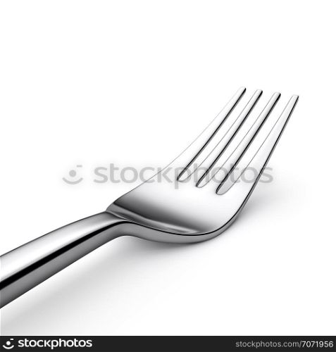 Fork isolated on white background. 3d illustration. Fork