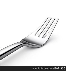 Fork isolated on white background. 3d illustration. Fork