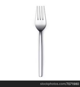 Fork isolated on white background. 3d illustration. Fork